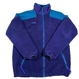 Vintage Columbia Colorblock Full Zip Fleece Jacket Made In USA Men's Medium